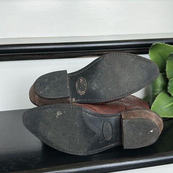 Abilene Men’s Genuine Leather Cowboy Boots Western Brown Distressed 8.5M USA - Picture 6 of 9